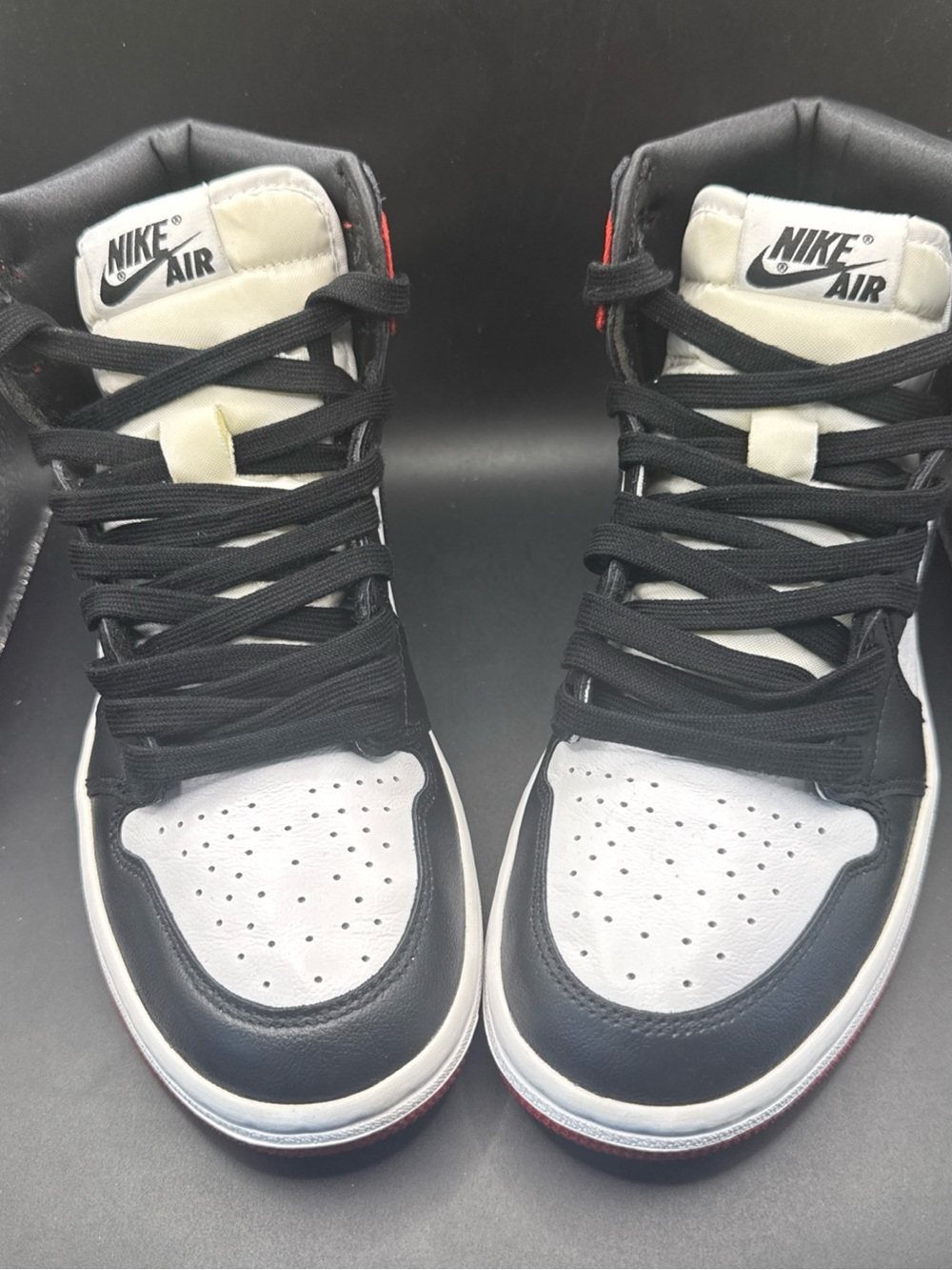 Size 7 - Air Jordan 1 Retro High Satin Black Toe Wmns, Clean, No Box, Great Cond